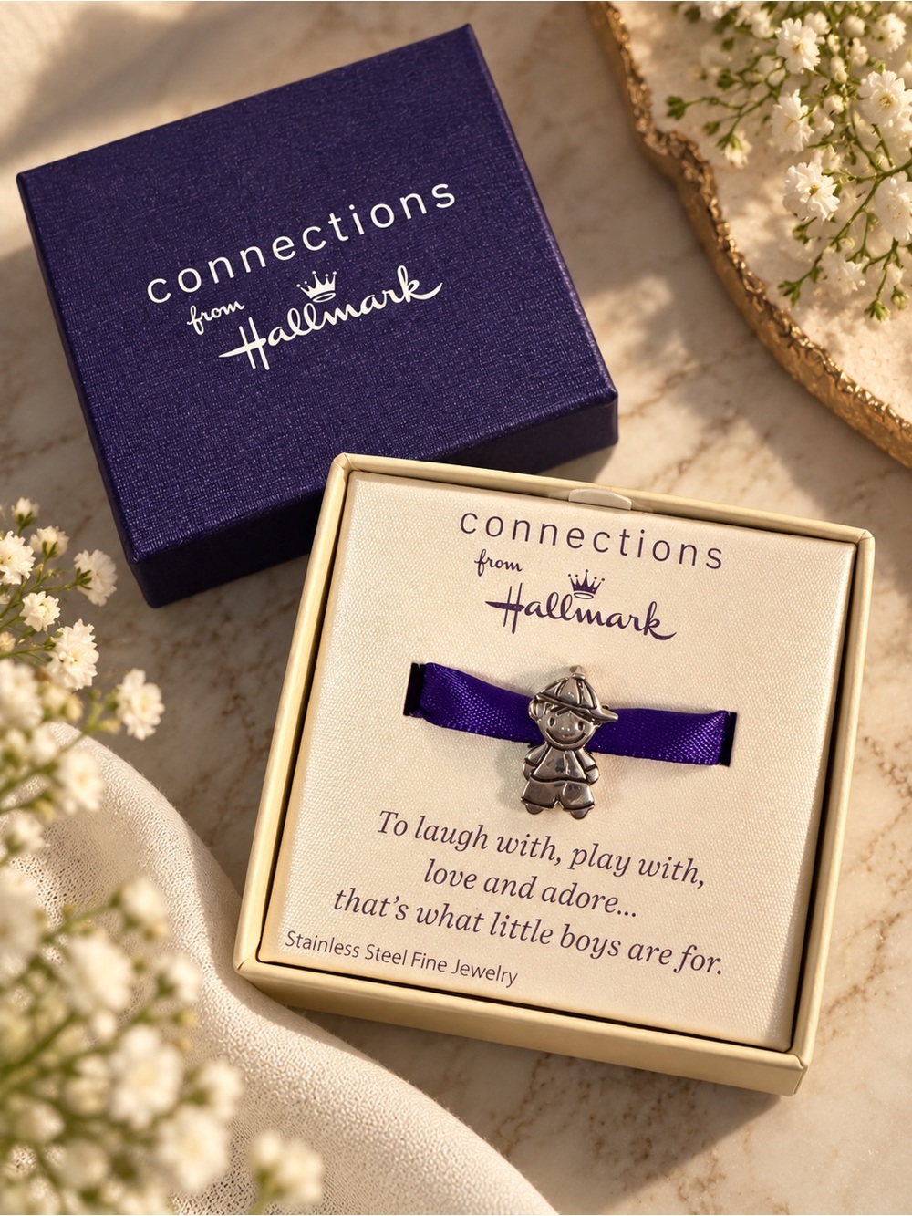 Hallmark Connections Silver Little Boy Charm